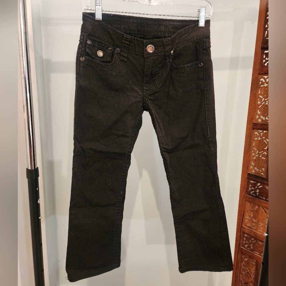 Y2K LA Idol USA Black Capri Jeans Size 5 With Pocket Detail